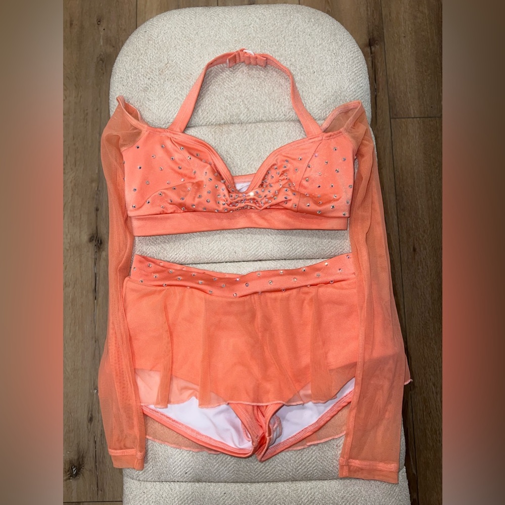 NFL/NBA Pro-dance/Pro cheer Peach long sleeve Audition Two-piece, The lineup S/M